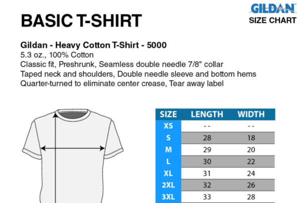 Pamlico Christian Academy size chart