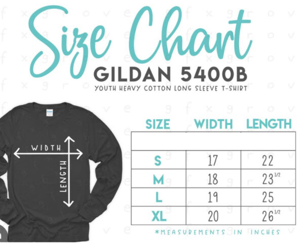 Pamlico Christian Academy size chart