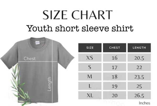 Pamlico Christian Academy size chart